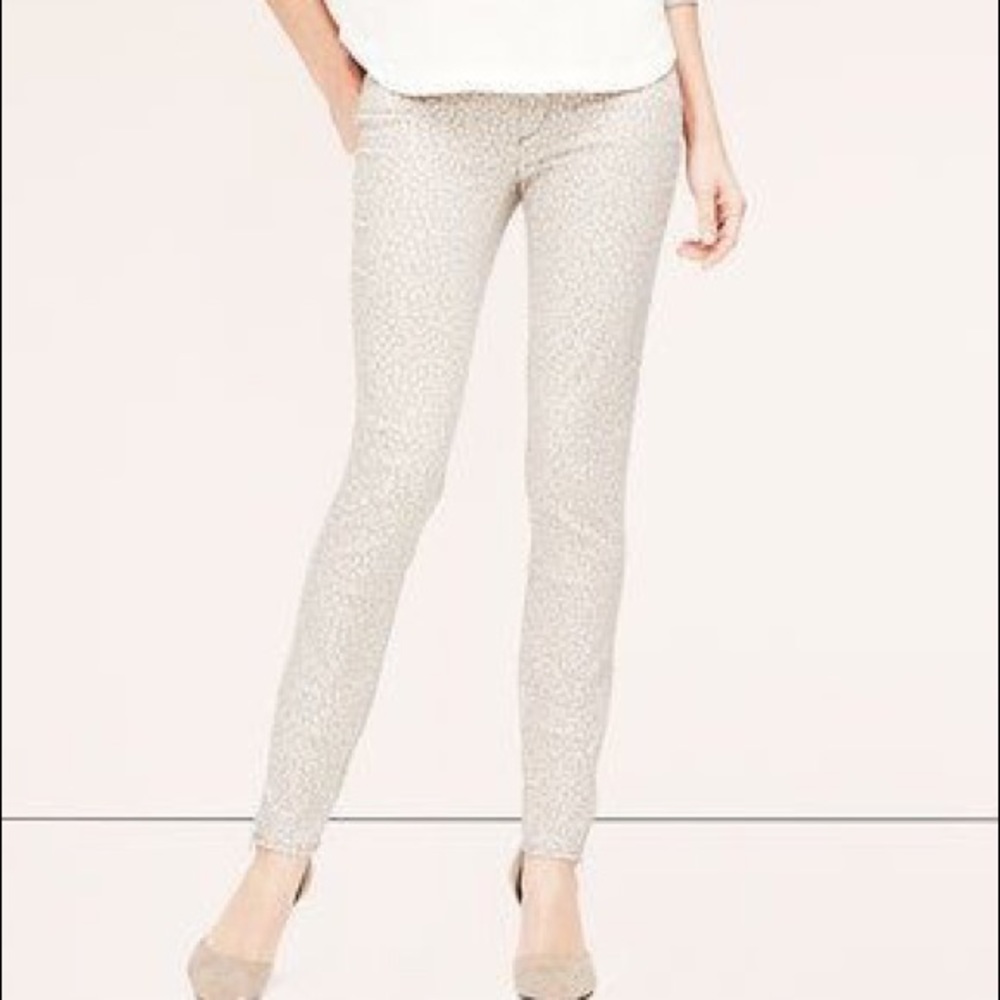ND Weekend Tan White Leopard Print Skinny Jeans C1